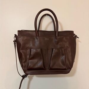 Matt & Nat Dark Brown diaper Bag with change pad